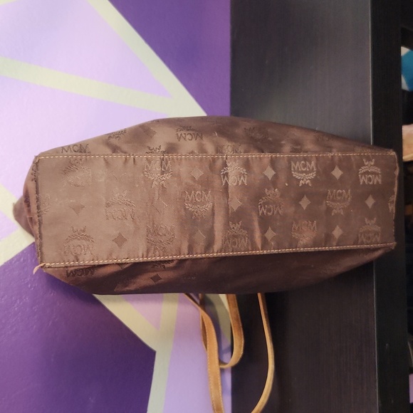 MCM Brown Monogram Nylon Zip Tote - Picture 10 of 15